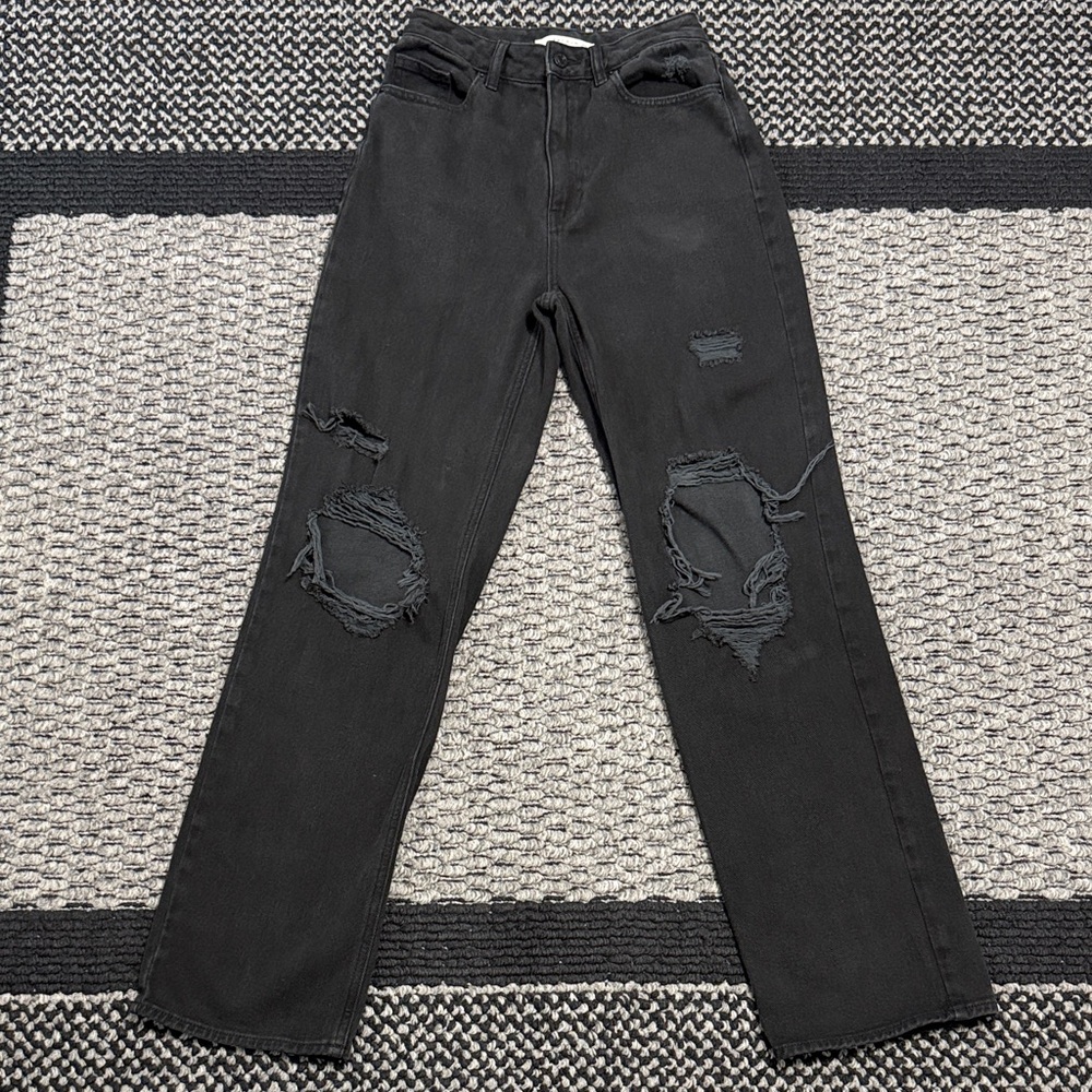 PacSun 90s Boyfriend Jeans Women’s 26 Washed Denim Distressed Rigid Straight Leg
